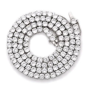 4mm 5mm 6mm Width Fashion Copper Iced Out Cubic Zircon Tennis Chain Necklace Rose Gold Silver Color Wholesale Drop Shipping