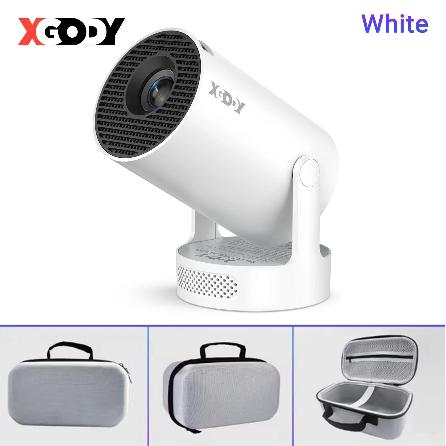 XGODY 4K HY300 Pro+ Projector Built-in 5W Speaker 1280*720P Android 11 12000 Lumens Wifi6 BT5.4 Portable Outdoor Projector