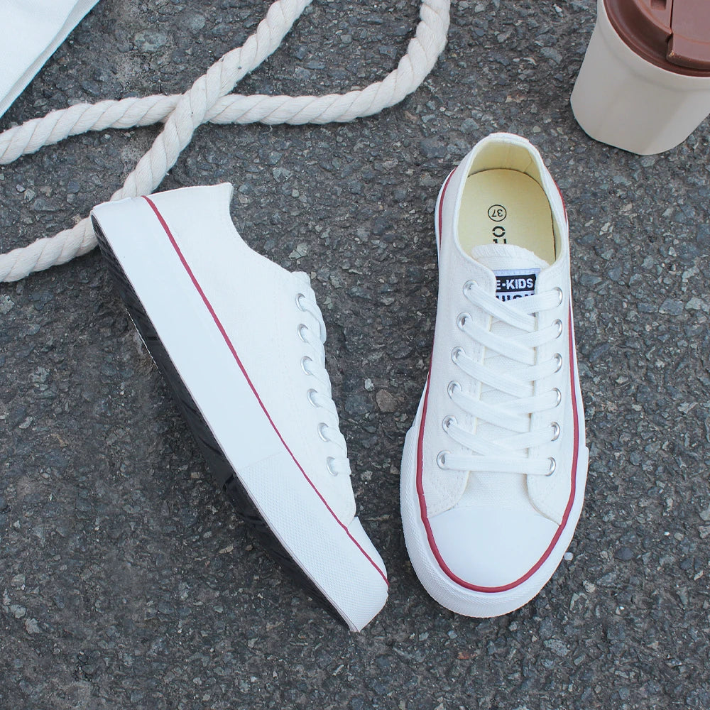 OPOEE Children Low Top Canvas Sneakers , Lace-up Canvas Shoes,Casual Tennis Walking Shoes Children's Canvas Shoes