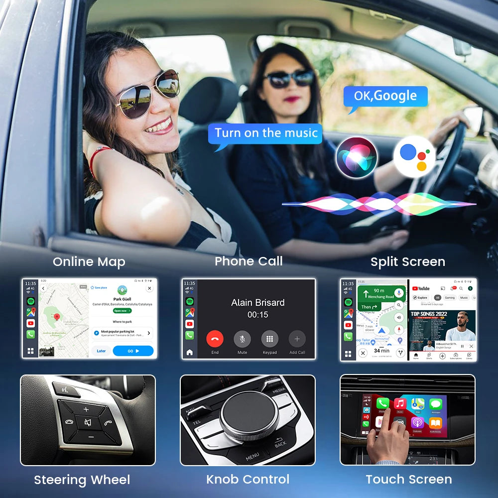 2025 CarlinKit 3 In 1 Android 13 Mini CarPlay Ai Box Android Auto Wireless CarPlay Box QCM6125 6225 8-Core For Wired AA CP Cars