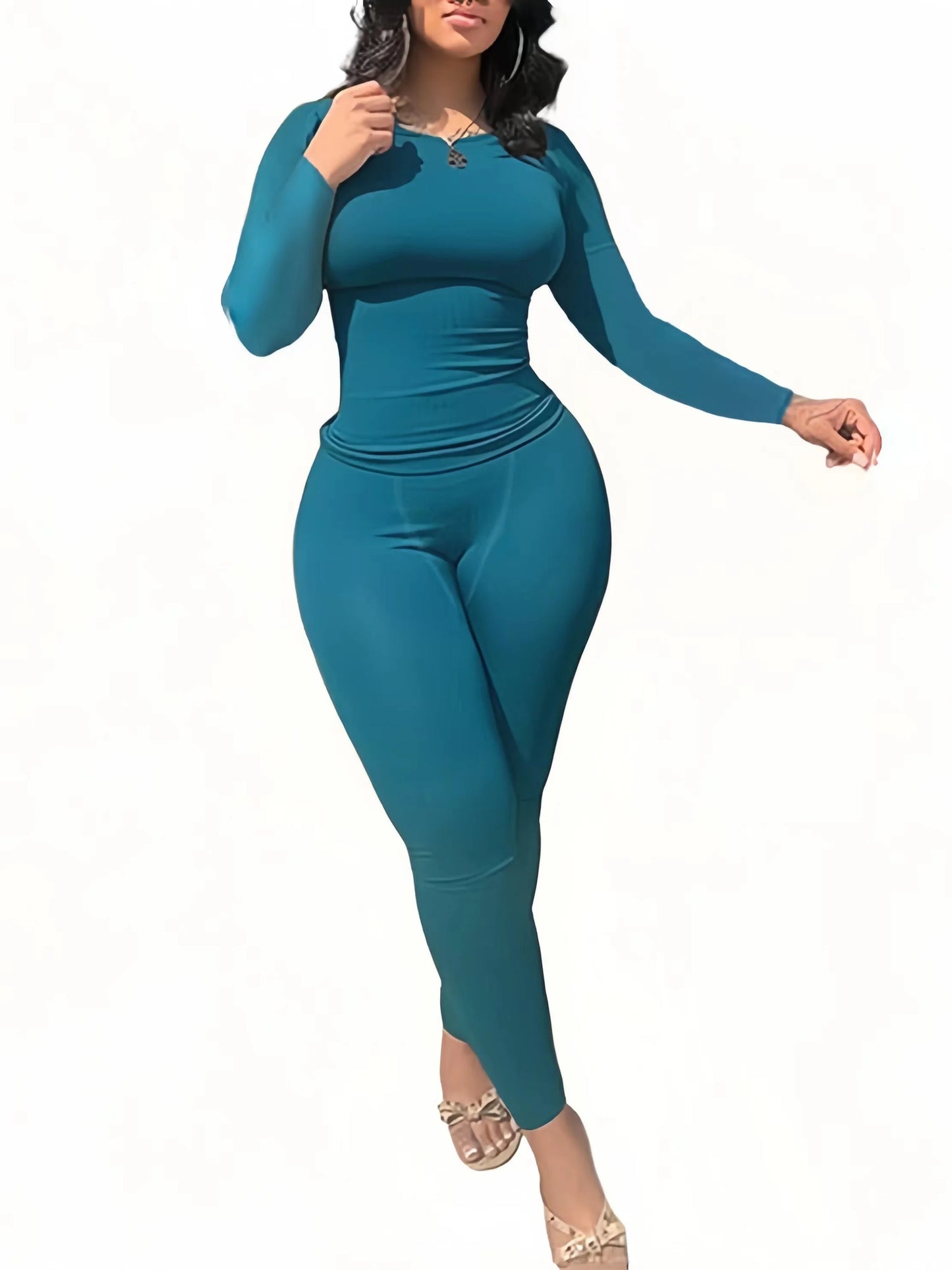 Women Clothing Long sleeves and Leggings Set Exercise wear 2 Piece Set Women
