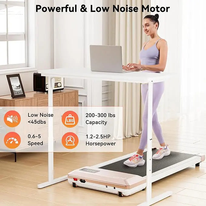 Superun 2-in-1 Home/Office 2.5 HP Walking Treadmill,mini Treadmills for Small Spaces with APP & Remote Control