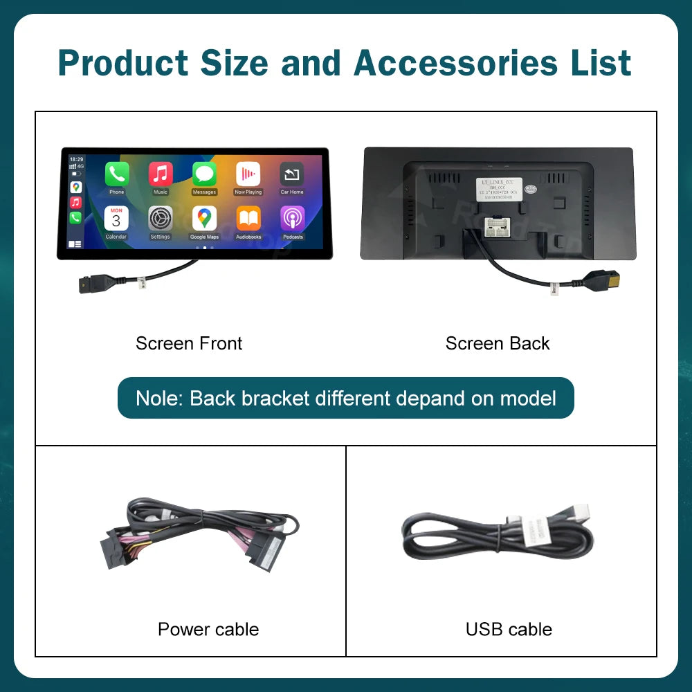 12.3'' Wireless CarPlay Android Auto Multimedia Display Screen For BMW Series 3 4 F30 F31 F32 F33 F34 F36 2012-2019