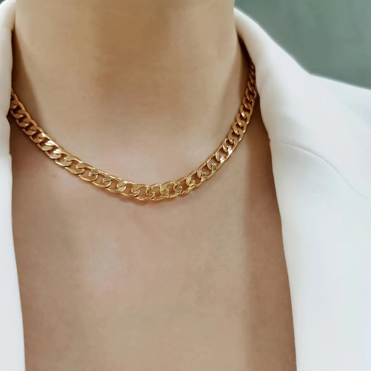 1Pc Rugged Hip Hop Link Chain Necklace - Luxury Daily Wear Jewelry for Unmatched Style