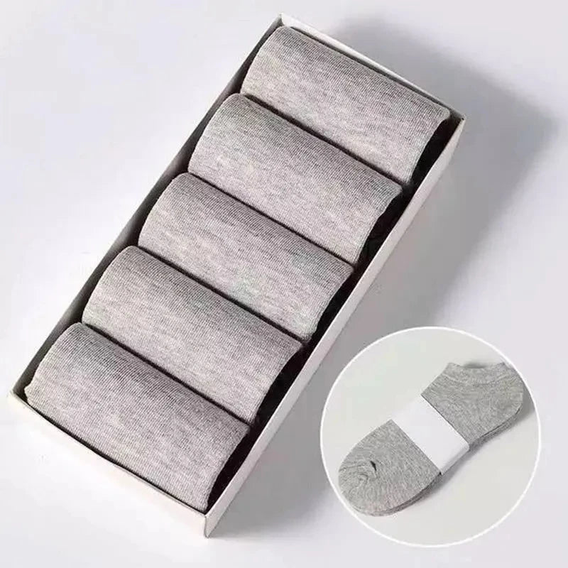 10pairs / Low Black And White Gray Cotton Socks Men's Socks Breathable Sports Socks Men's Short Socks Women's Socks EU37-44