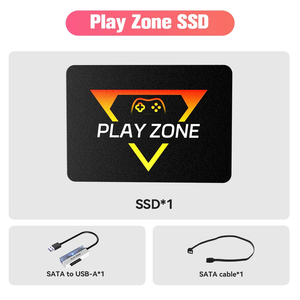 Playzone 1TB Retro Game SSD For PS5/Xbox/Switch/PS4/PS3 Portable Emulator Consoles With 16000+ Games Plug&Play For Win PC/Laptop