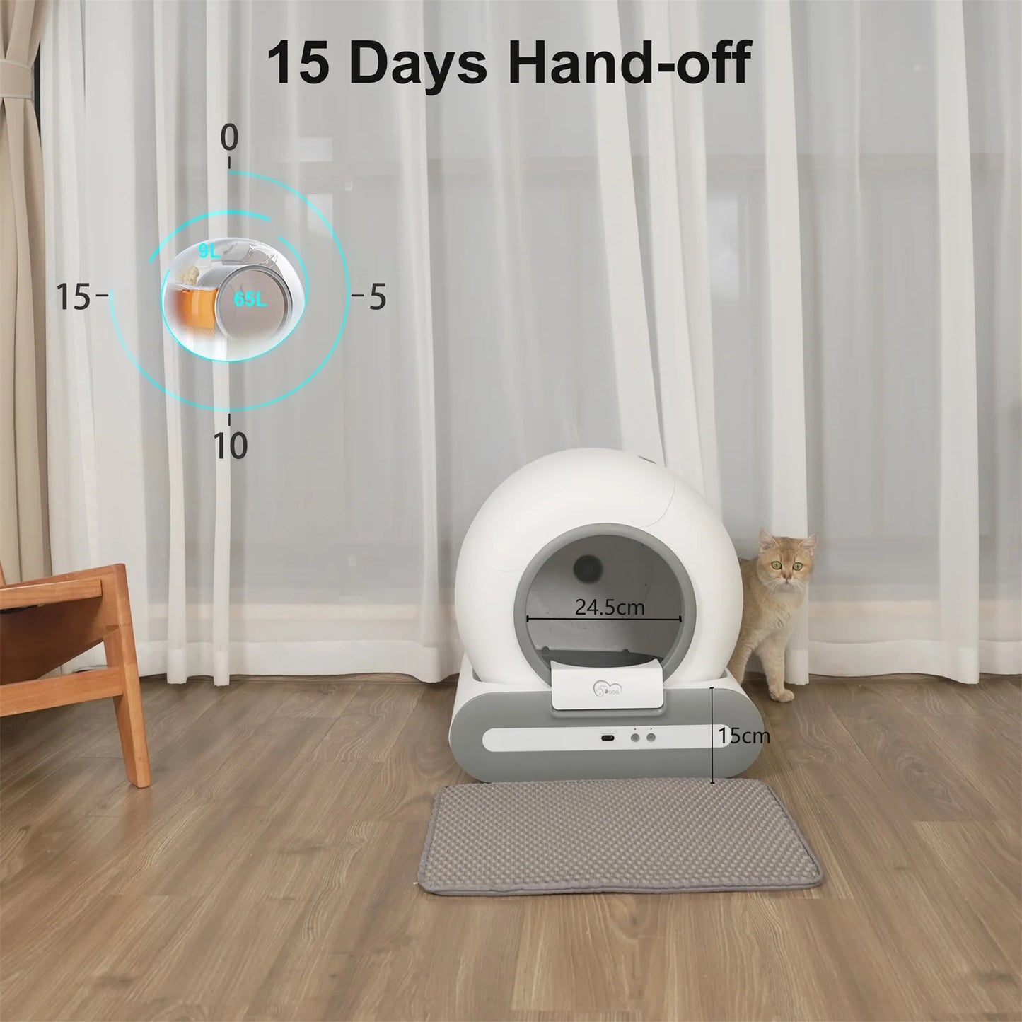DOEL Automatic Cat Litter Box Self Cleaning With App Control