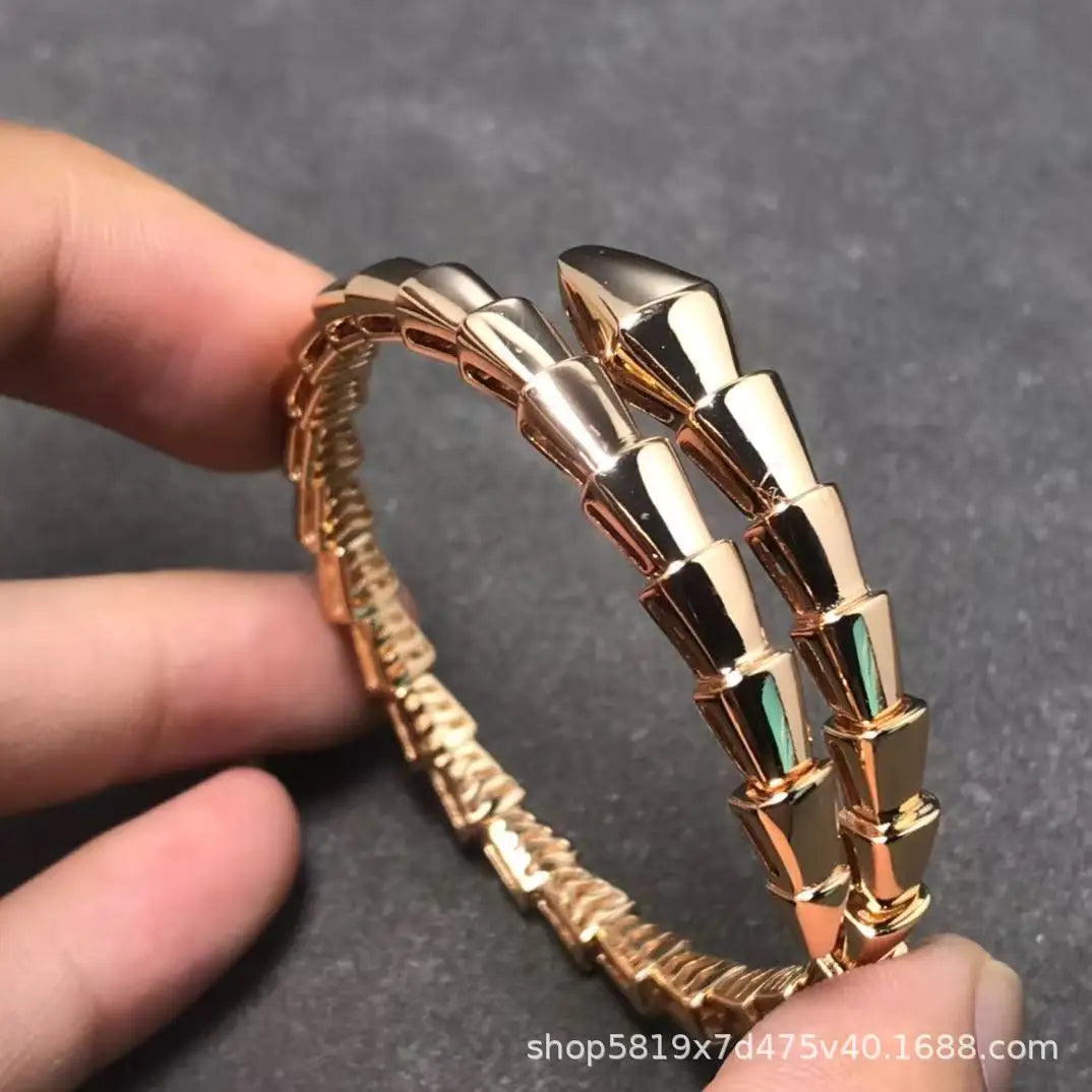 CN Guangdong Snake Bracelet Sterling Silver and 18k Rose Gold