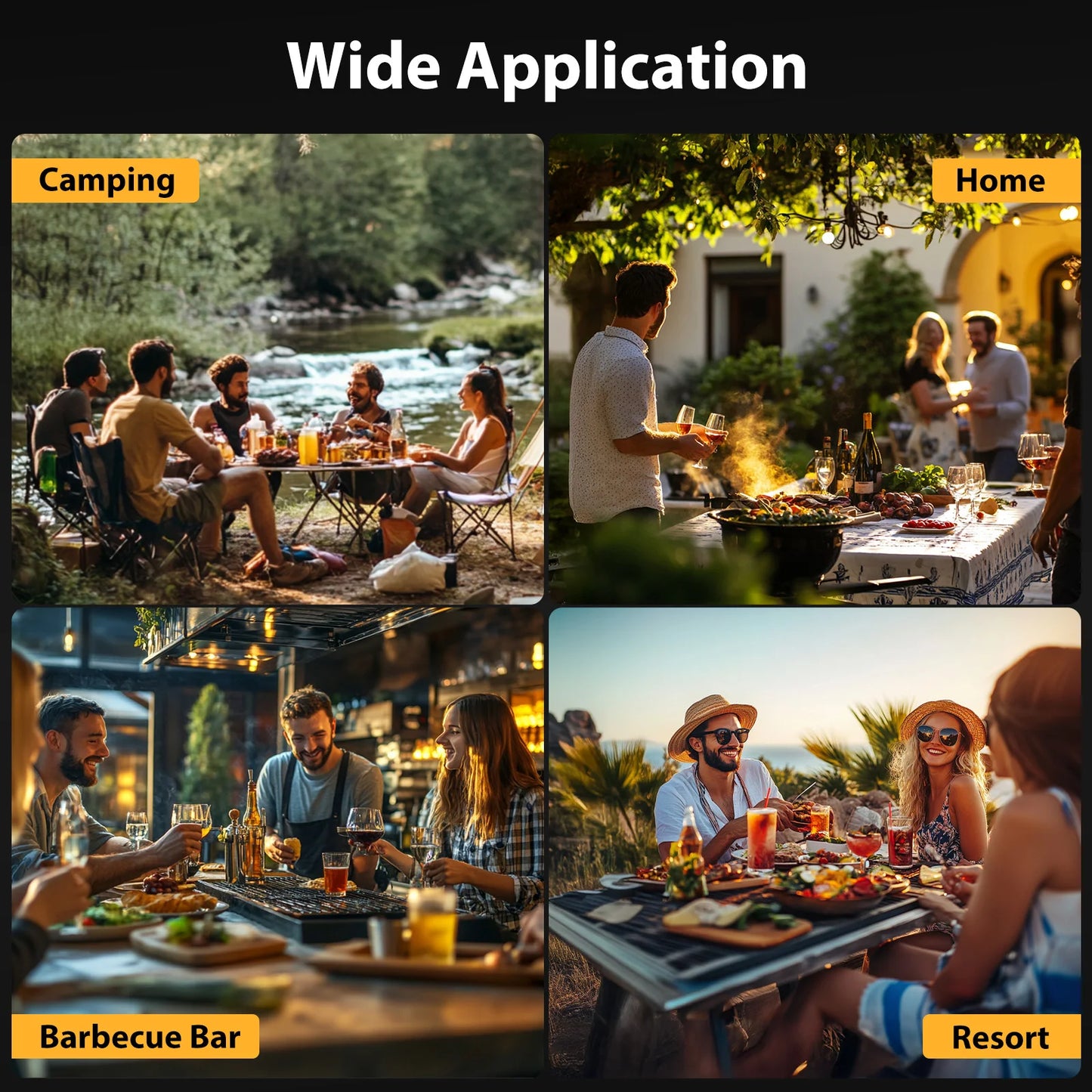 Camping Rotisserie Grill 176LBS Capacity 25W Motor Small BBQ Charcoal Roaster 51'' 2 in 1 Pig Lamb Cooking Tool