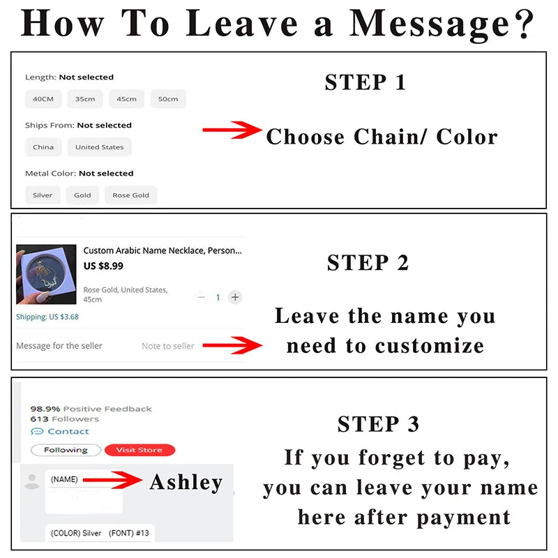 Qitian Arabic Name Necklace Personalized Nameplated Name Necklaces Stainless Steel Custom Arabic Pendants Women Choker Bijoux