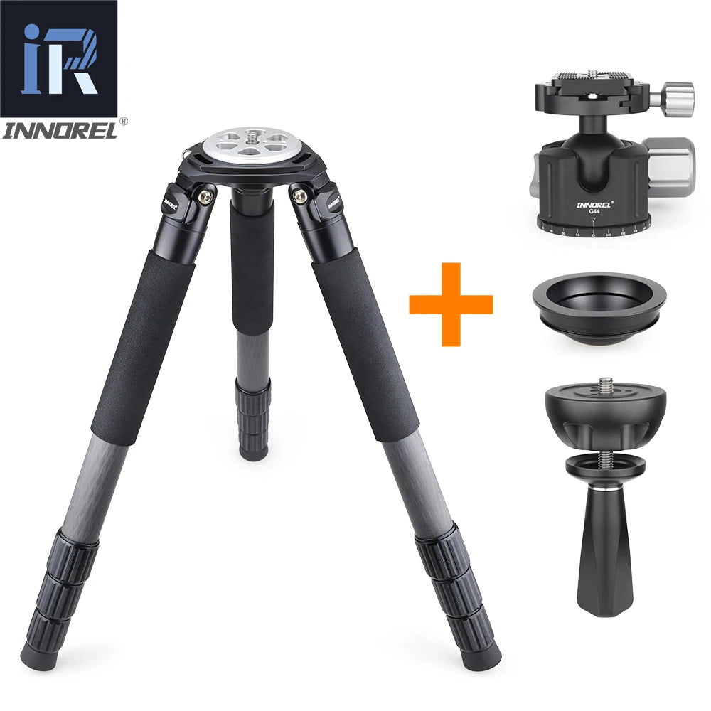 RT90C(LT404C) Top-Level Carbon Fiber Tripod Professional Birdwatching Heavy Duty Camera Stand 40mm Tube 40kg Load 75mm Adapter