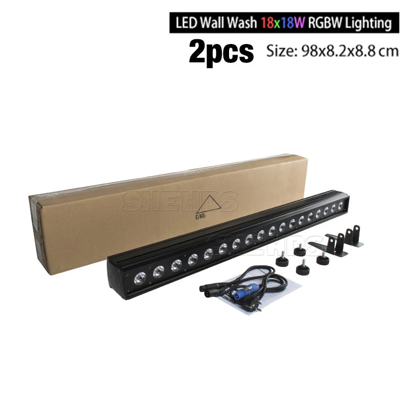 2/4pcs LED Wall Wash Lighting 18x18W Bar LED Floodlight Bright  For Dj Light  Indoor Horse Race Lamp Bar Party