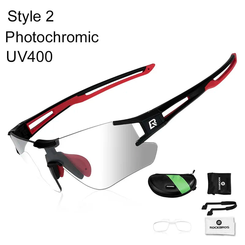 ROCKBROS Cycling Outdoor Bike Photochromatic Glasses Sport Bicycle Sunglasses Goggles Myopia Frame Protection Eyewear