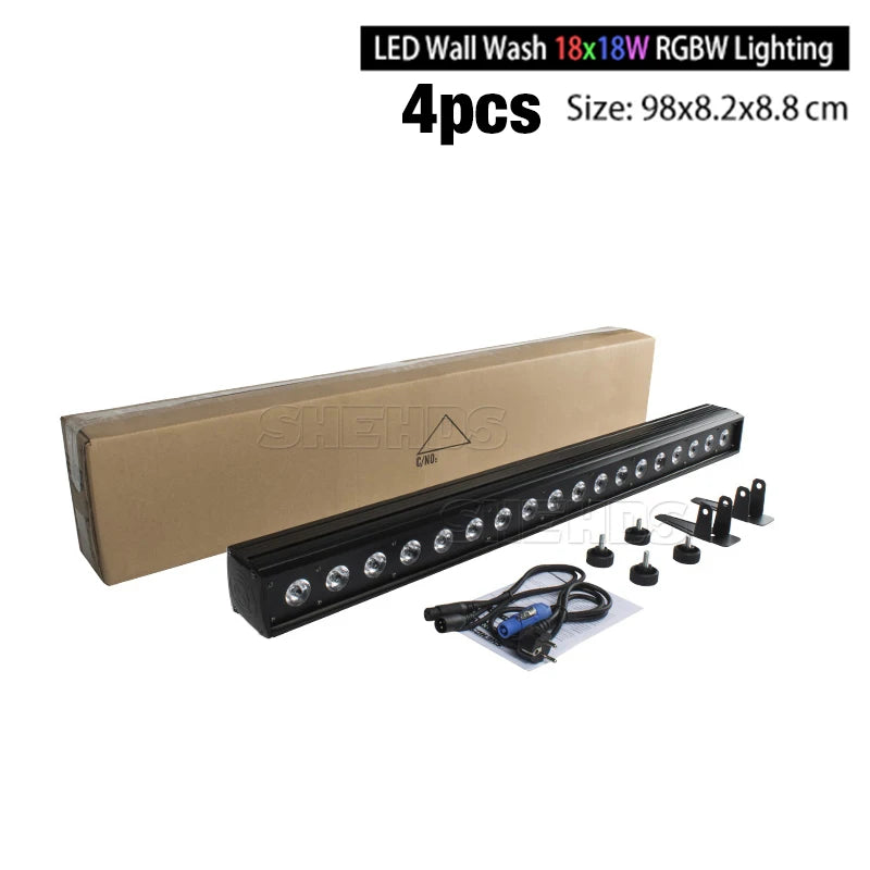 2/4pcs LED Wall Wash Lighting 18x18W Bar LED Floodlight Bright  For Dj Light  Indoor Horse Race Lamp Bar Party