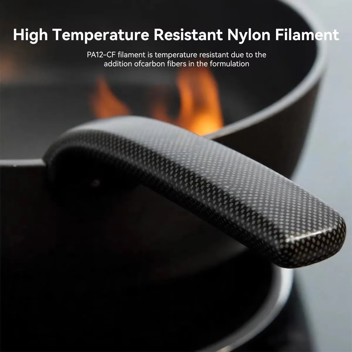 SUNLU PA12-CF 3D Filament 1.75mm Carbon Fiber-Textured Nylon Filament for Industrial Parts&3D Printer ,0.5KG/1KG Spool