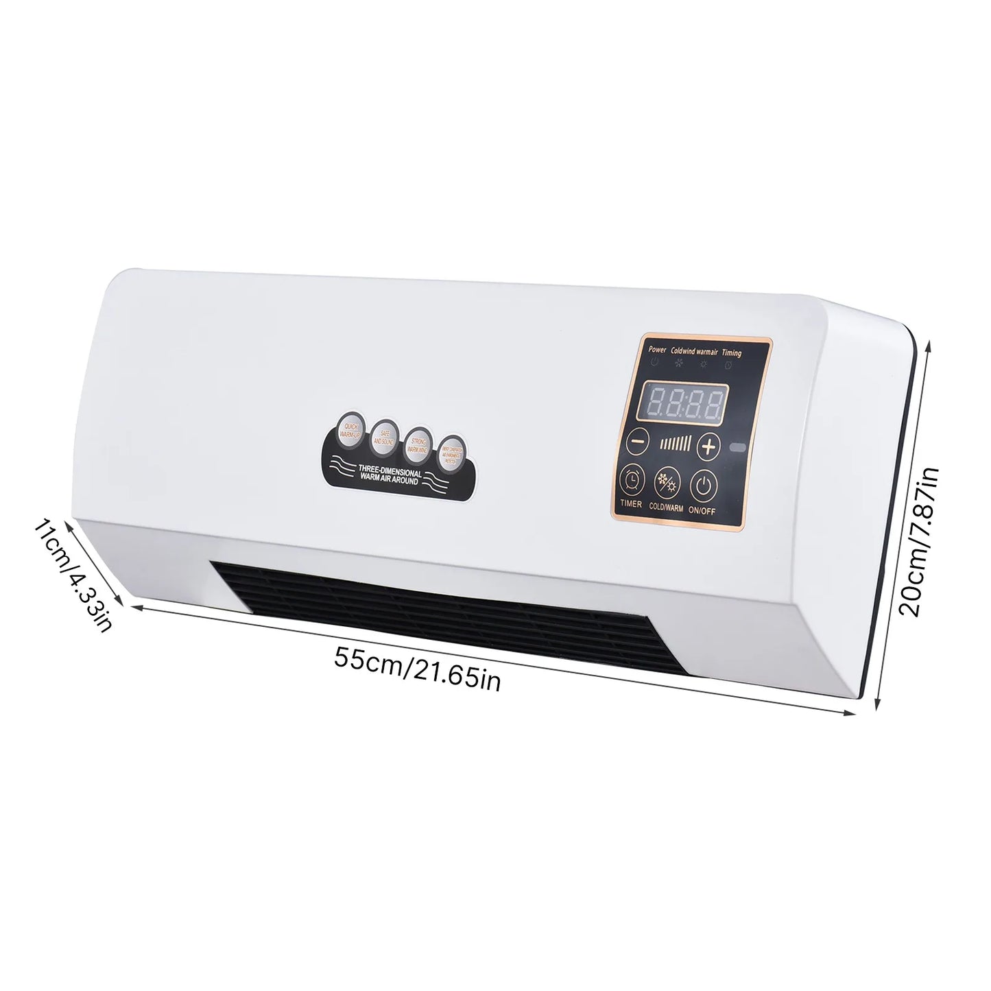 2-in-1 Cooling Heating Fan Timing Heater and Fan Combo Dual Use Wall Mounted Electric Fan and Space Heater with Remote Control