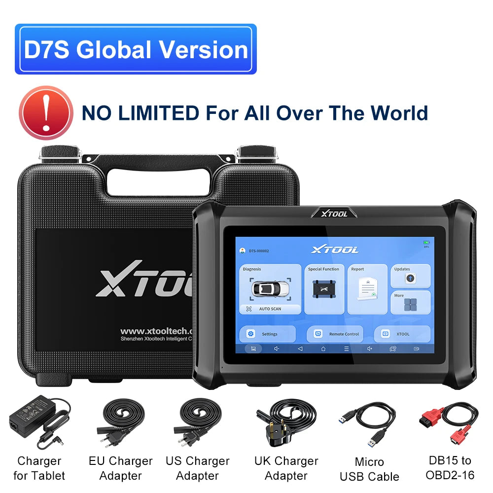 XTOOL D7S All Systems Car Diagnostic Tools Bidirectional Scanner ECU Coding 39+ Resets Automotive Scanner Built-in CANFD DOIP