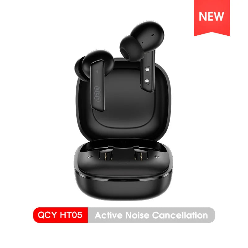 QCY HT05 ANC Wireless TWS Bluetooth 5.2 Earphones 40dB Active Noise Cancellation Headset in-Ear Mics Handfree Phone Earbuds