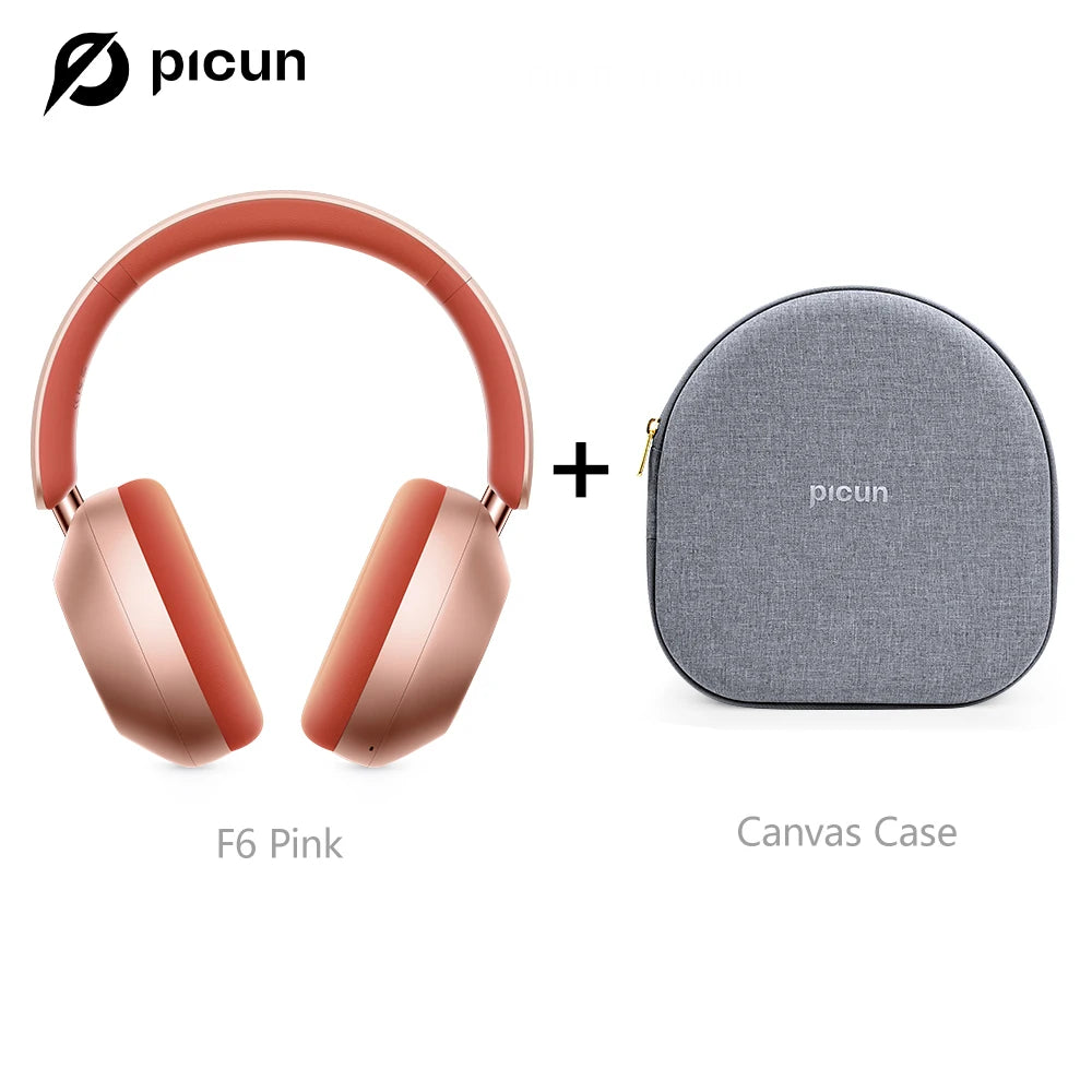 Picun F6 Active Noise Cancelling Wireless Headphones Head Tracking 3D Audio 40mm Hi-Res ANC Bluetooth Headset HIFI APP Control