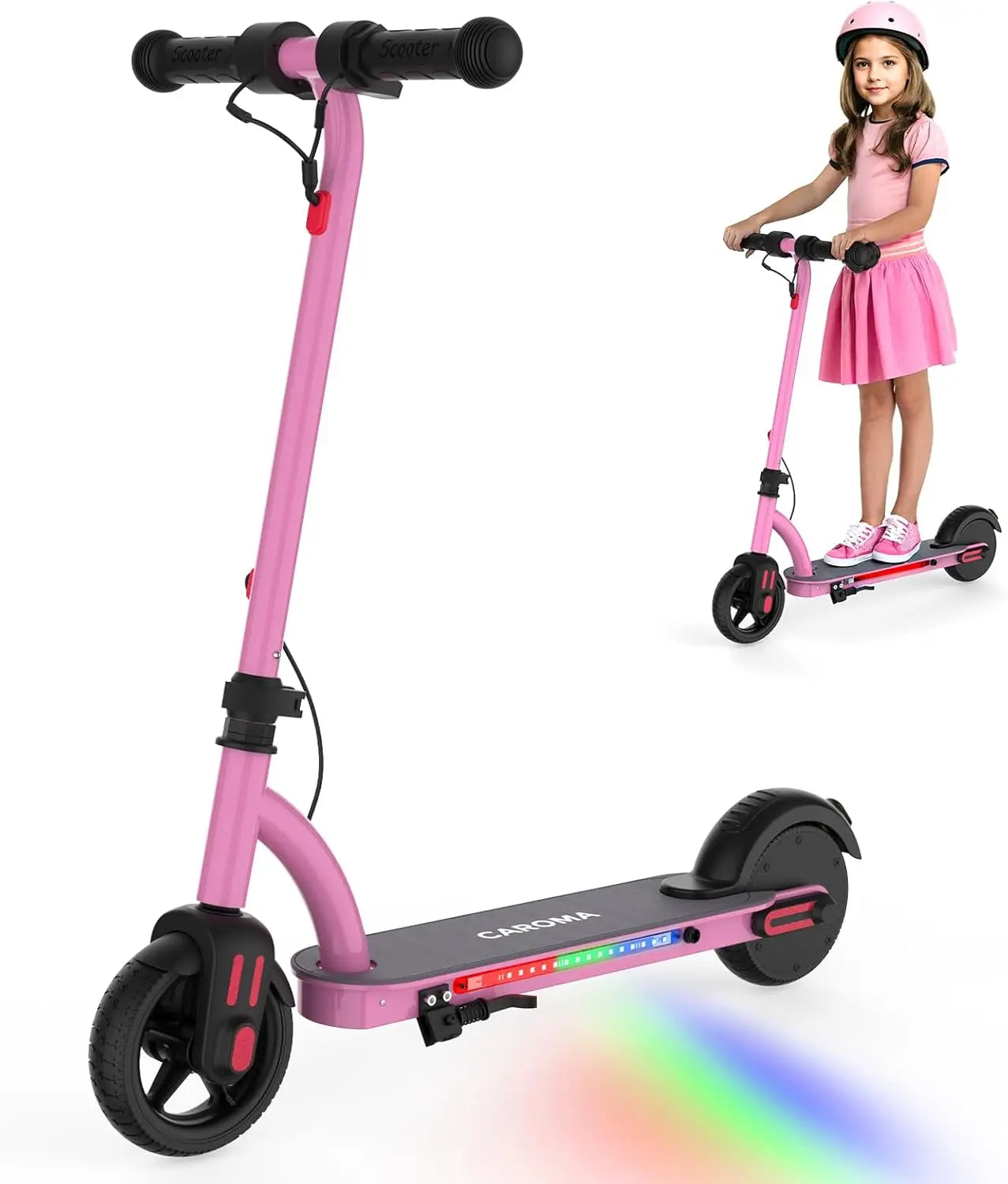 CAROMA Electric Kids Scooter 150W LED Display Foldable UL2272
