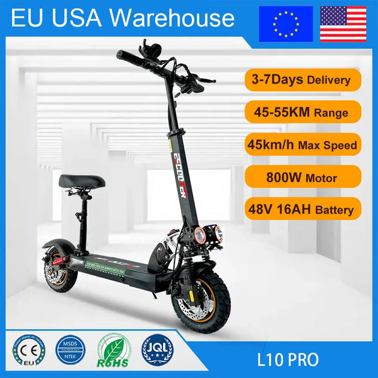 7 Days Delivery 800W Powerful Electric Kick Scooter Anti-skid Off Road Tire 45KM/H e Scooter 45km 55km Range