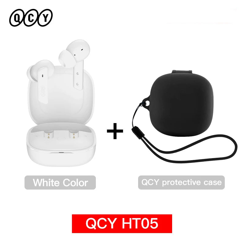 QCY HT05 ANC Wireless TWS Bluetooth 5.2 Earphones 40dB Active Noise Cancellation Headset in-Ear Mics Handfree Phone Earbuds
