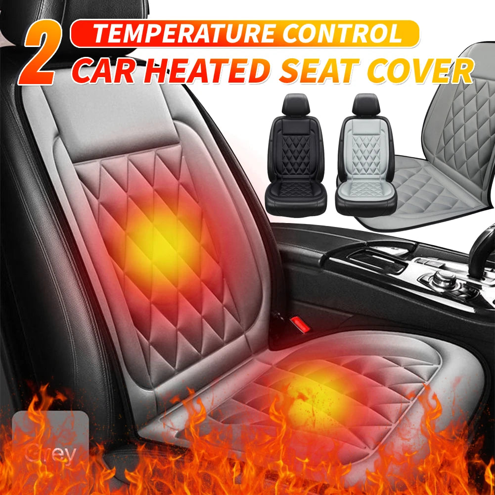 MOJOYCE Car Heated Seat Cover 12V Heating 2 Gear Adjustable Non Slip