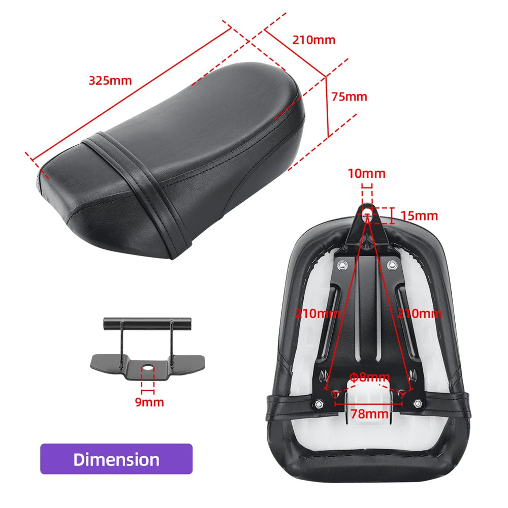 Motorcycle Rear Passenger Seat Pad Custom Foot Pegs Pedal Mount for Kawasaki Vulcan S 650 VN650 2015-2025