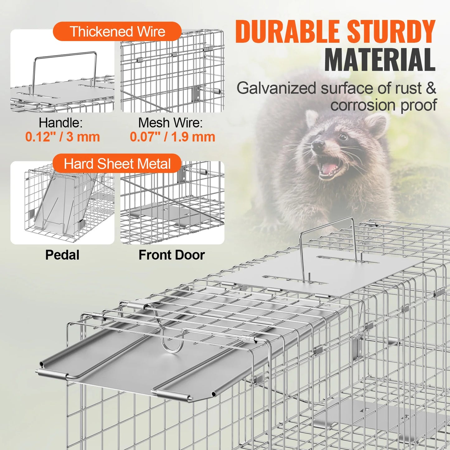 SucceBuy Live Animal Cage Trap Humane Folding With Handle