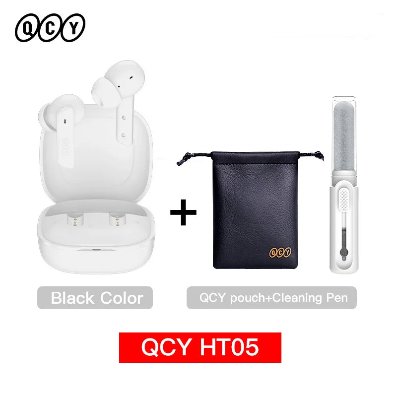 QCY HT05 ANC Wireless TWS Bluetooth 5.2 Earphones 40dB Active Noise Cancellation Headset in-Ear Mics Handfree Phone Earbuds