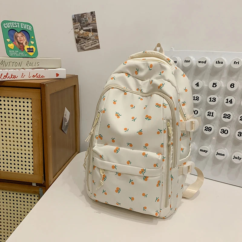 Cute Backpack Girls Fashion School Bag Large Capacity Student School Bag Portable Travel Storage Bag for Kids Beach Bag