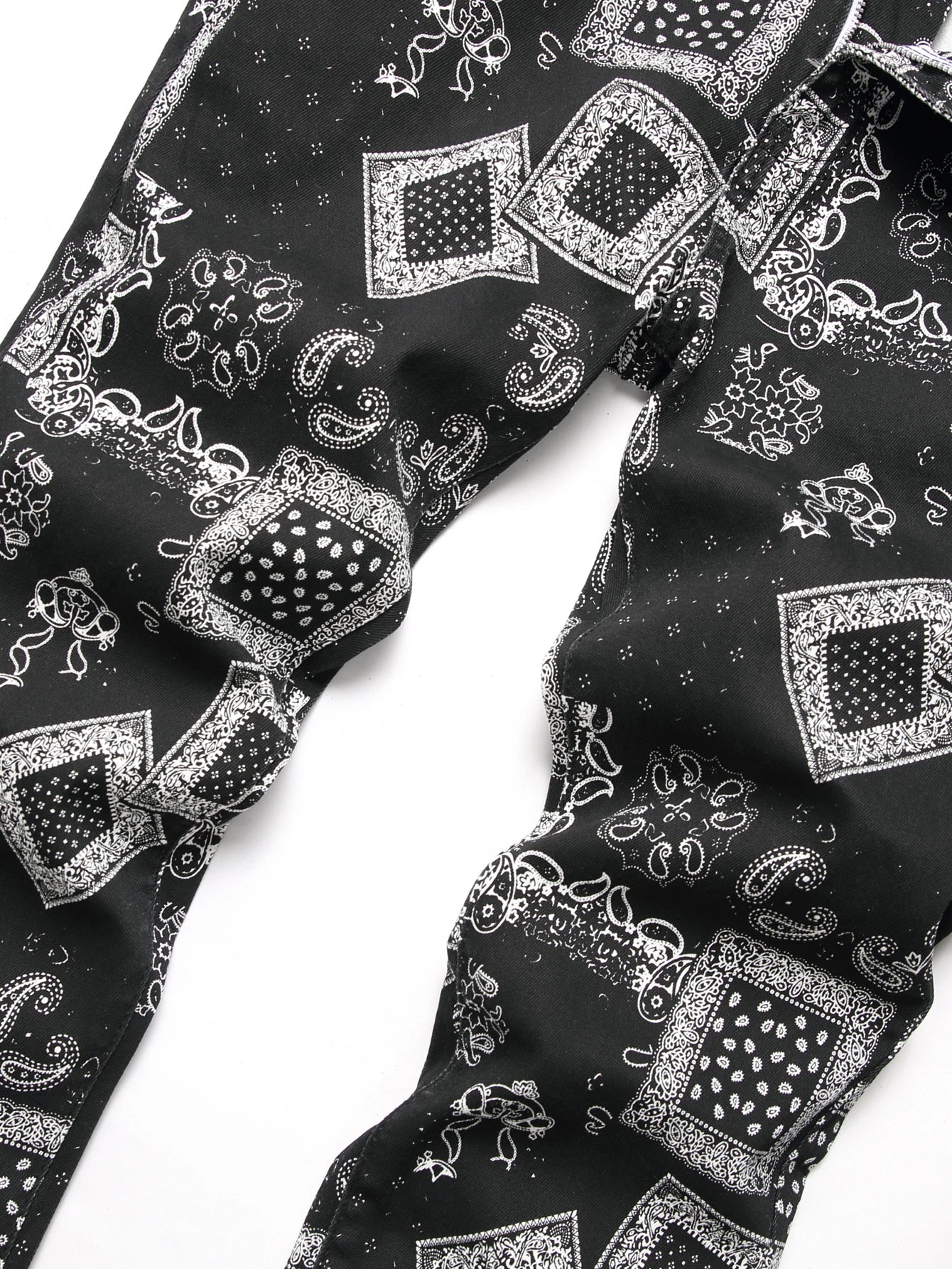 Stylish Mid Stretch Slim Fit Jeans - Men's Mid Waist Distressed And Ripped Denim Jeans With Tassels For All Seasons Street Wear