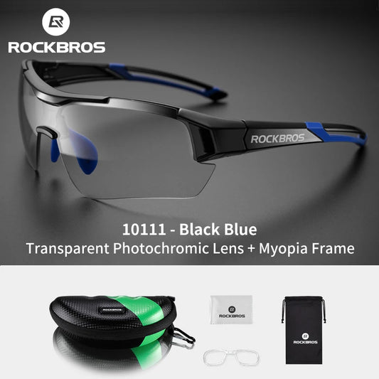 ROCKBROS Cycling Photochromic Glasses UV400 Protection Sunglasses Lightweight Bicycle Glasses Men Women Outdoor Sports Glasses