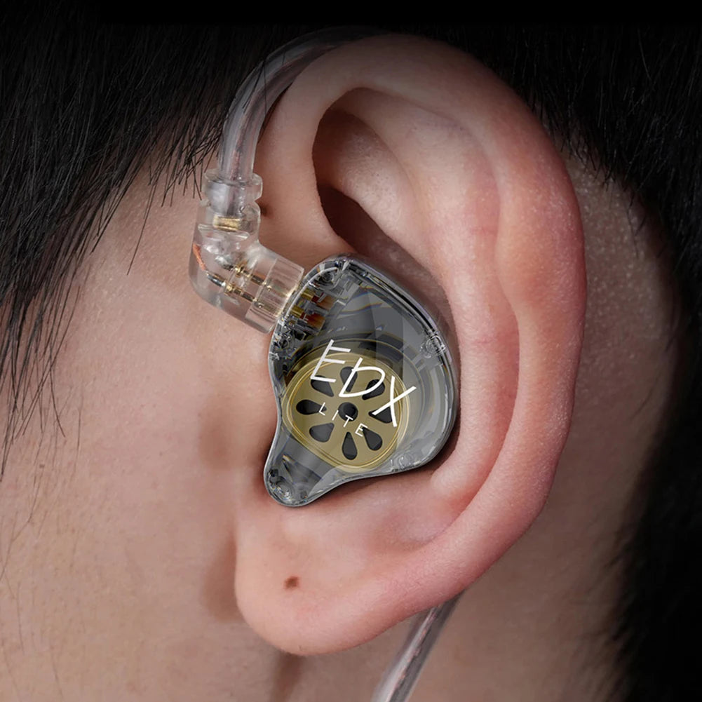 KZ EDX Lite IEM Monitor Headphones Dynamic HIFI Bass Music Earbuds In Ear Wired Earphones Noise Cancelling Sport Gaming Headsets