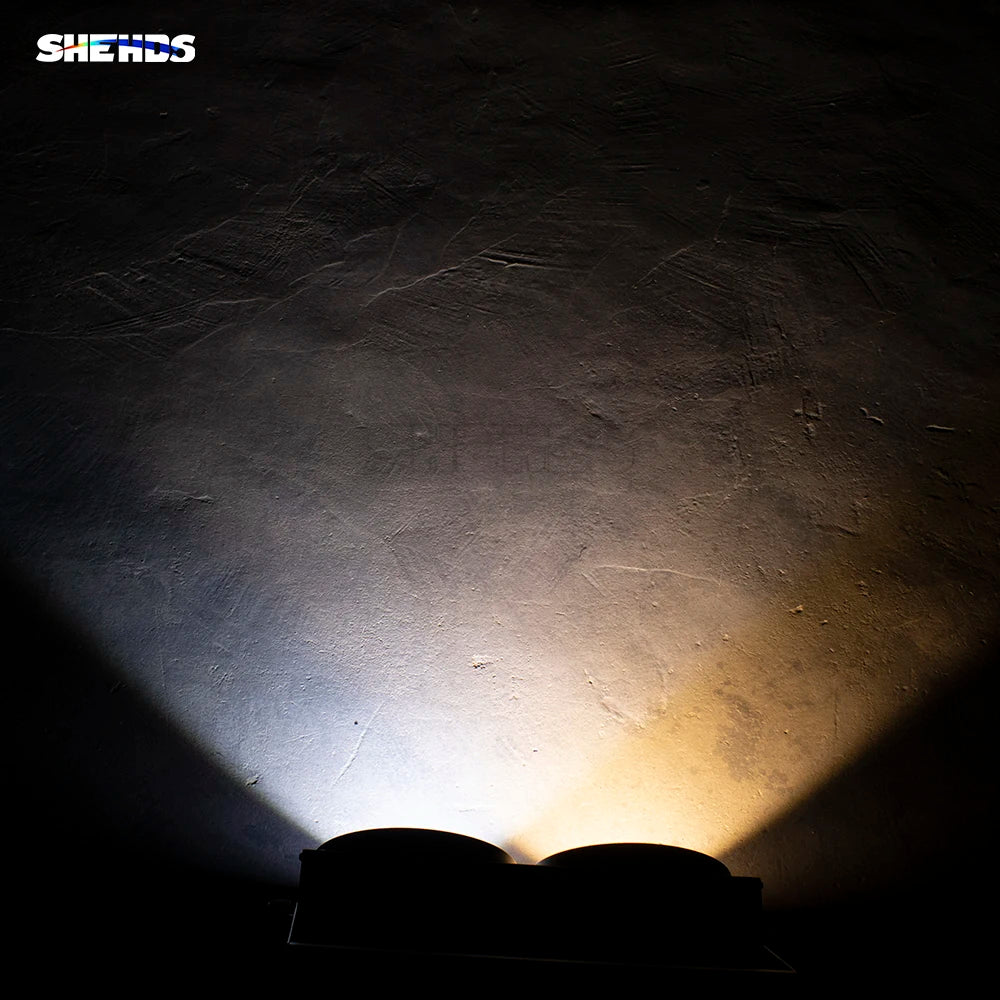 SHEHDS 1pcs LED 2IN1 COB 200W Cool Warm White Lighting 2 Eyes DMX512 for Stage Light Disco Party Christmas Audience Lights