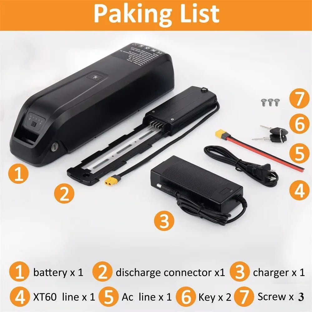 New Hailong EBike Battery 36V 48V 10Ah 15Ah 20Ah Mountain Bicycle 18650 Electric Bateria Pack for Bafang 1500W 1000W 750W 500W