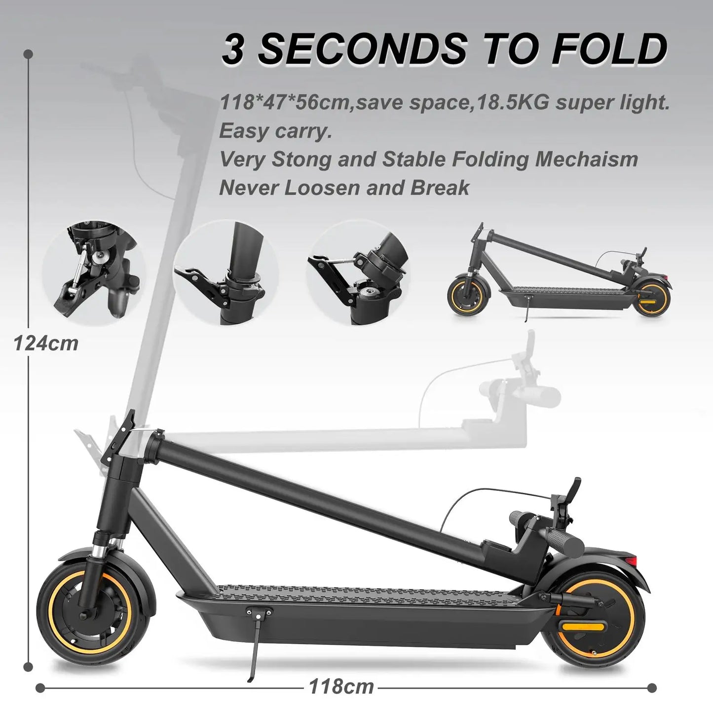 AOVOPRO New ESMAX Electric Scooter 500W 22MPH Adult APP Smart Scooter 28 miles Range Shock-absorbing Anti-skid Folding E-Scooter
