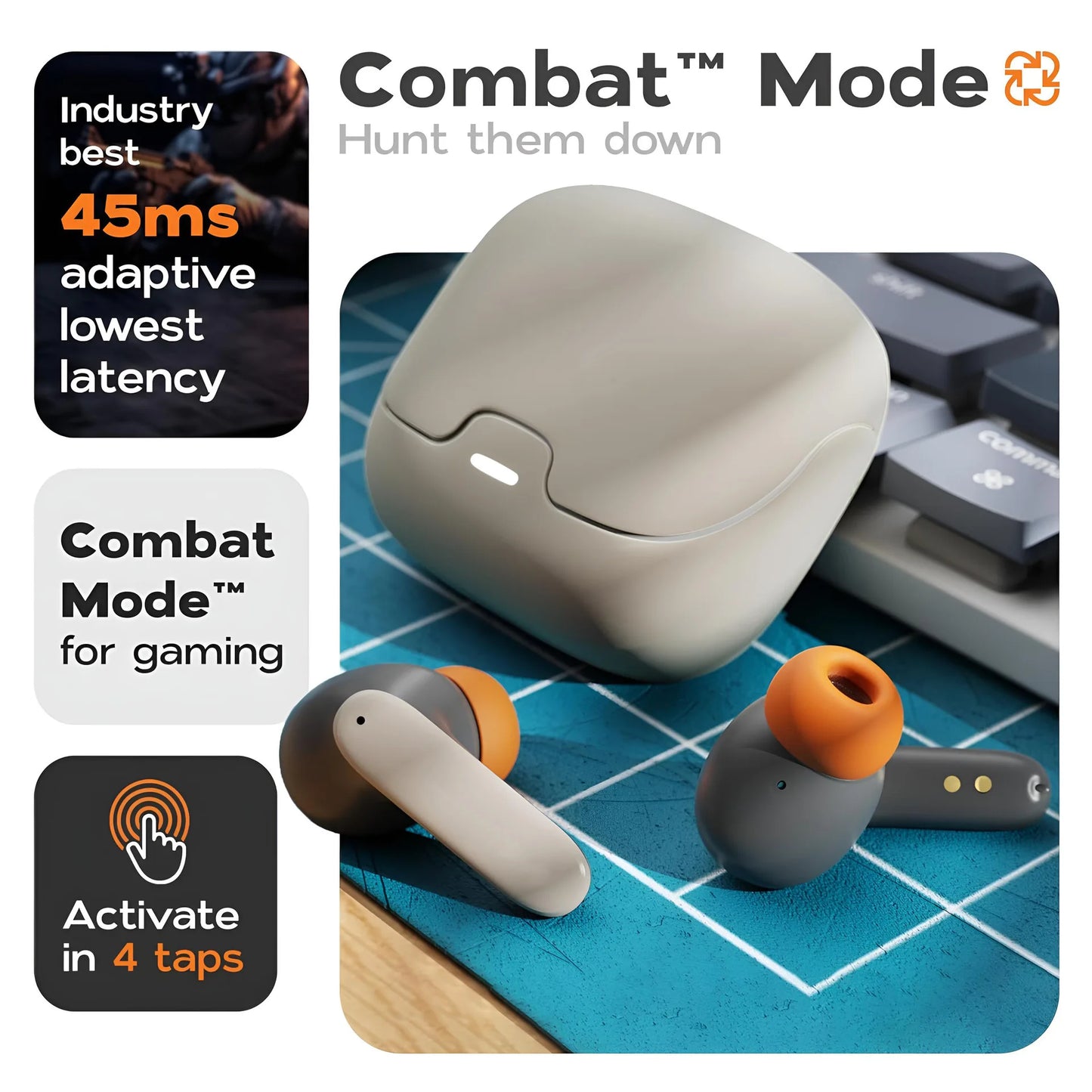 TWS Wireless Earbuds BT 5.4 Low Latency Game Earphones Microphone Noise Reduction Fast Charging Game Mode Listen Music Headset