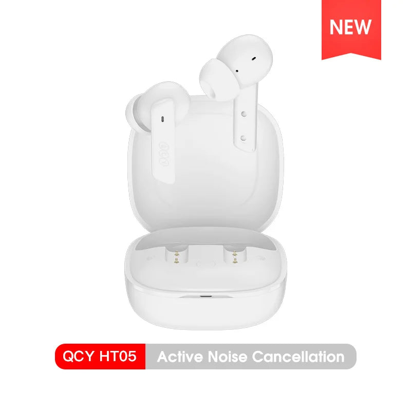 QCY HT05 ANC Wireless TWS Bluetooth 5.2 Earphones 40dB Active Noise Cancellation Headset in-Ear Mics Handfree Phone Earbuds