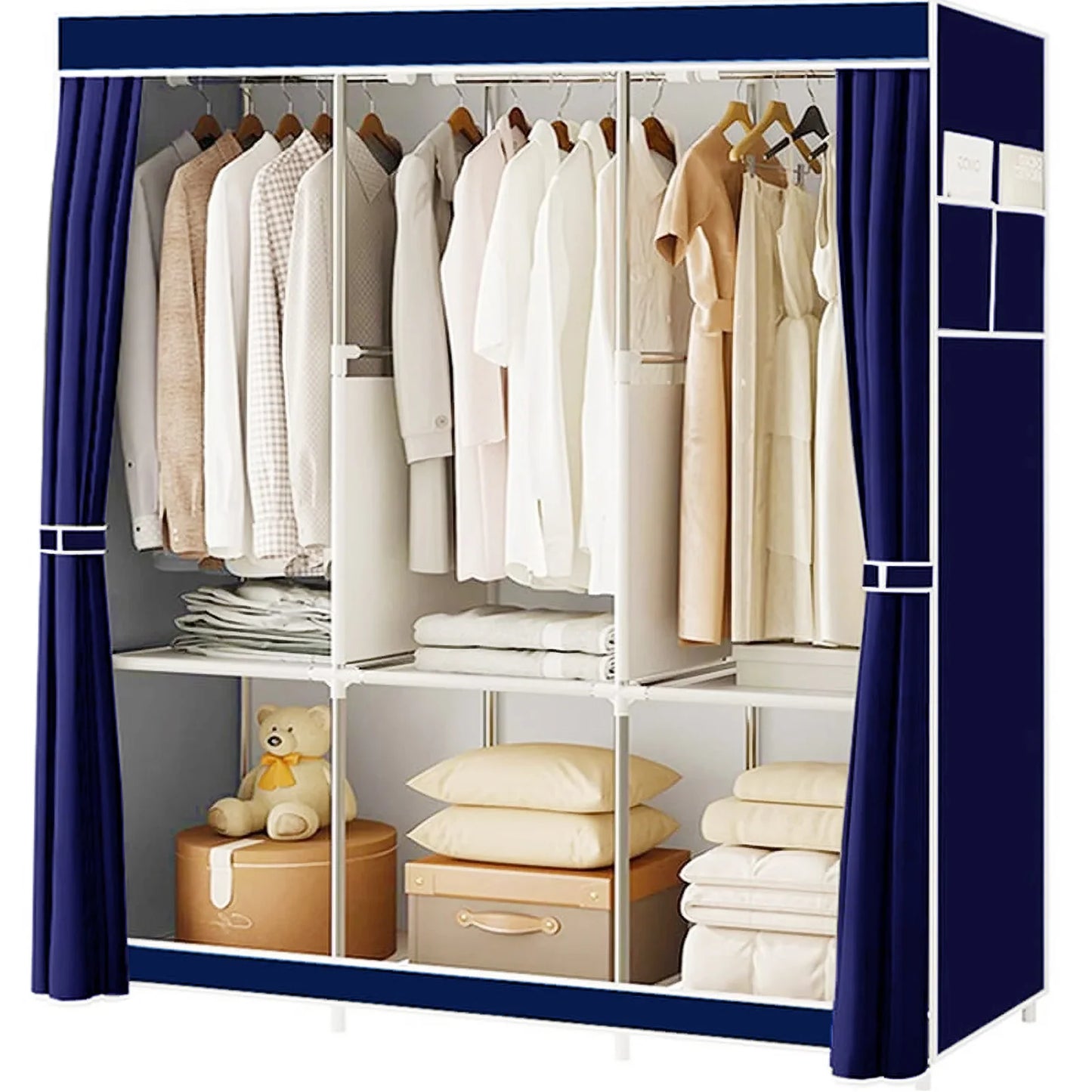 Folded Closet Wardrobe Organizer Storage Rack Dustproof Nonwoven Fabric