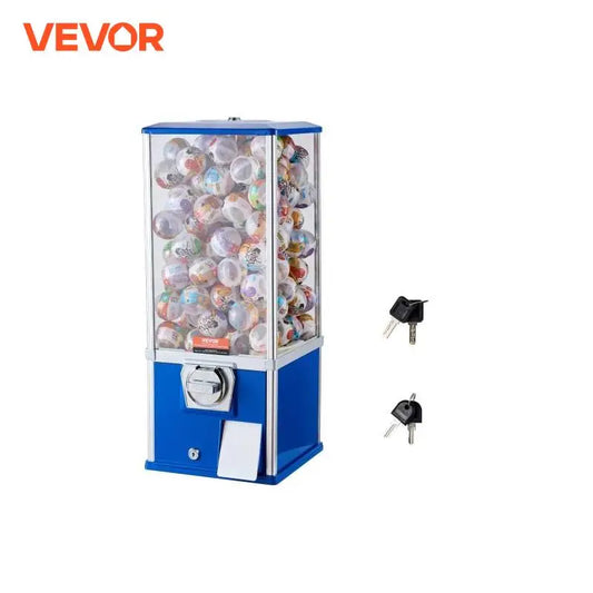 VEVOR 25inch Gumball Machine for Kids PS 230 Capsule Toys Rectangle Blue For Game Stores Coin Operated Gumball Bank