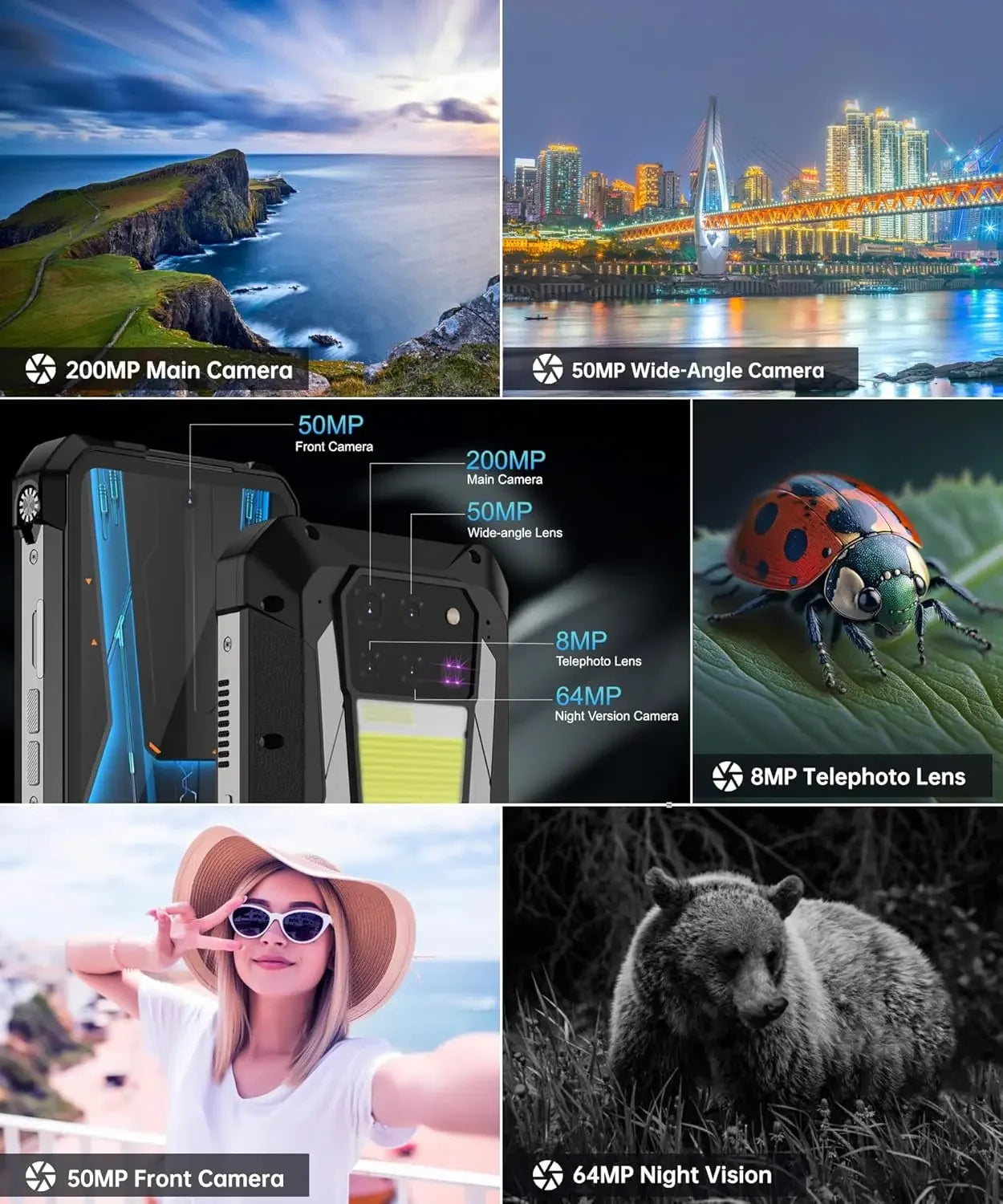 8849 Tank 3 Pro Unihertz Projector Rugged Smartphone 23800mAh 512GB+36GB 5G Android14 Outdoor Phone 120W Fast Charging Dual Sim