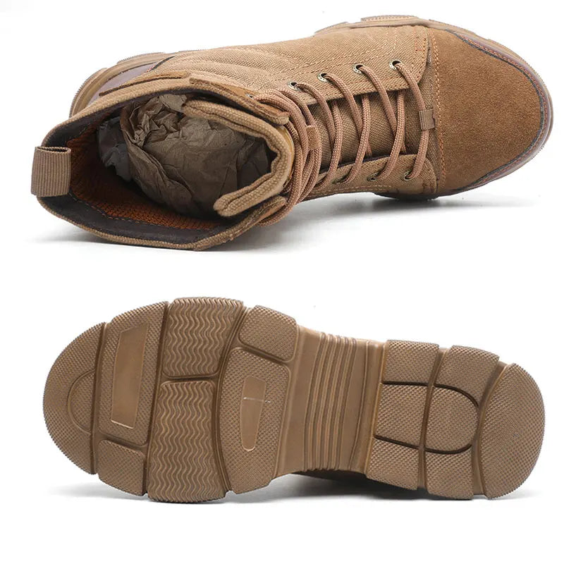 SUADEX Steel Toe Work Boots For Men Indestructible Safety Shoes