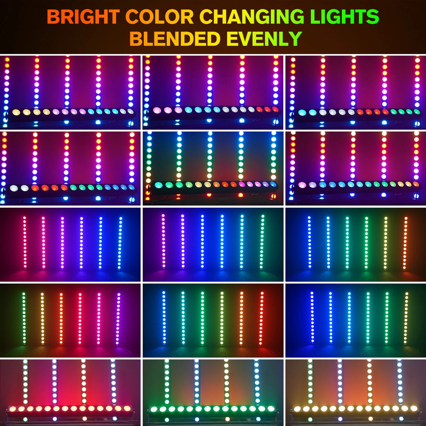 Yiflamefly 14X20W RGBW COB LED Wall Washer Light Horse-Race Effect Stage Light DMX Background Light Strip Matrix For Club Party