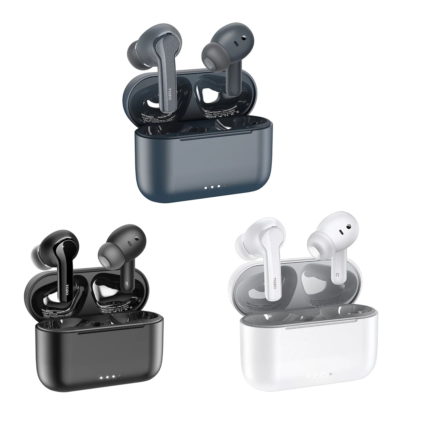 Refurbished TOZO NC2 ANC In Ear Earphones Wireless Earbuds With Mics Noise Cancelling 35dB HiFi Stereo Deep Bass Touch Control
