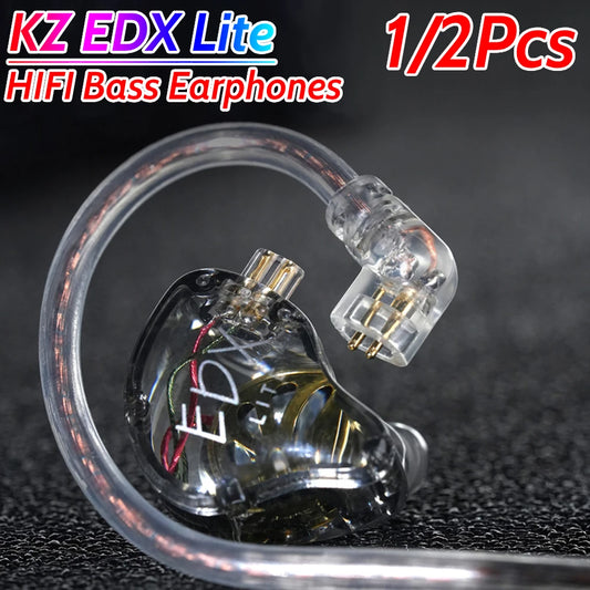 KZ EDX Lite IEM Monitor Headphones Dynamic HIFI Bass Music Earbuds In Ear Wired Earphones Noise Cancelling Sport Gaming Headsets