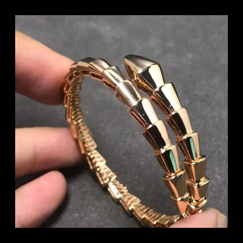 CN Guangdong Snake Bracelet Sterling Silver and 18k Rose Gold