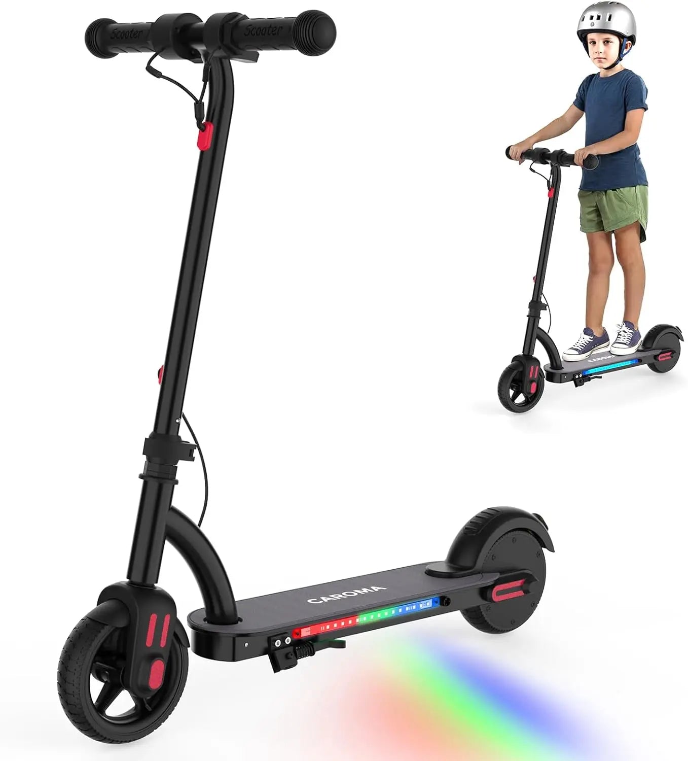 CAROMA Electric Kids Scooter 150W LED Display Foldable UL2272