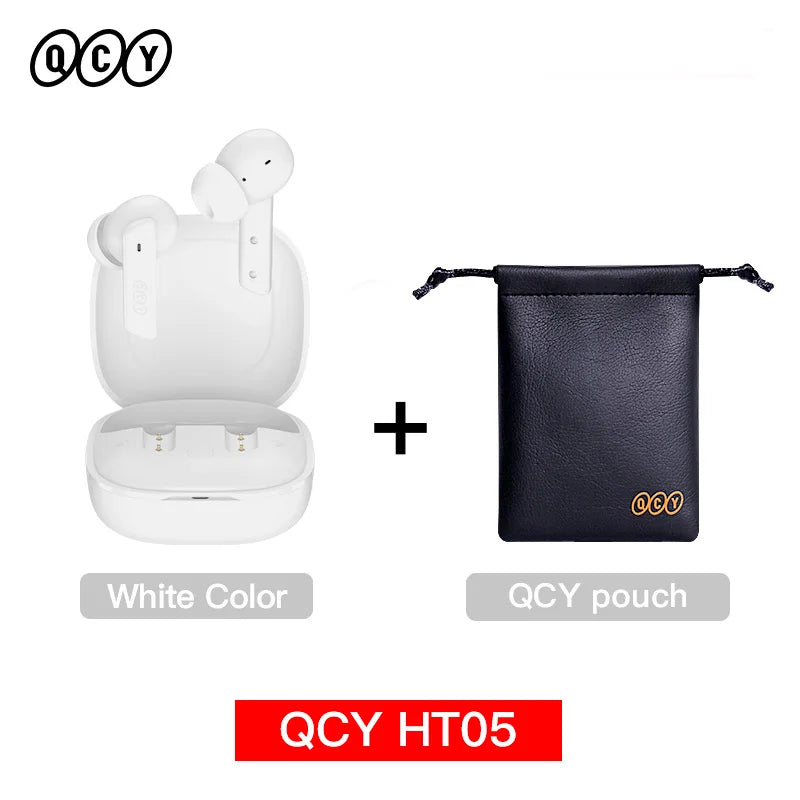 QCY HT05 ANC Wireless TWS Bluetooth 5.2 Earphones 40dB Active Noise Cancellation Headset in-Ear Mics Handfree Phone Earbuds