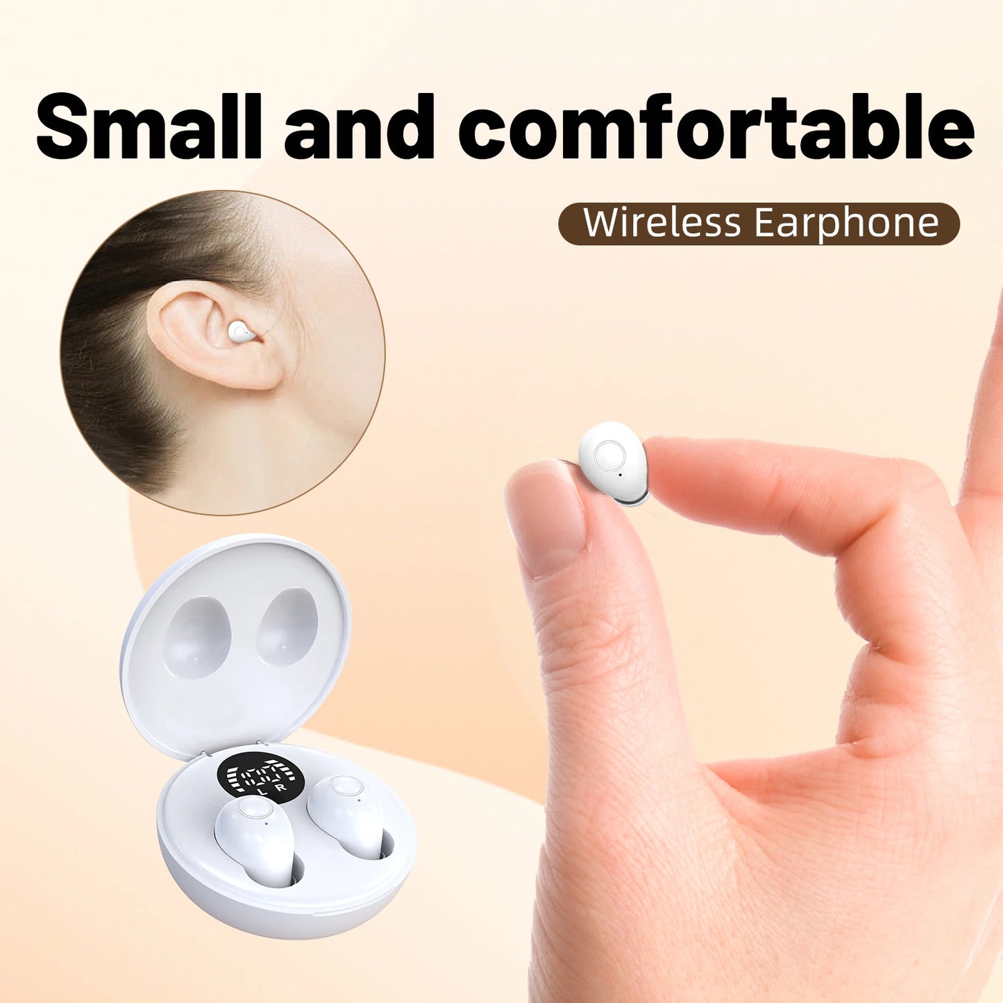SK Mini headphones 5.4 wireless bluetooth headset small sleeping sports invisible earbuds HD HIFI bass sound quality earphones